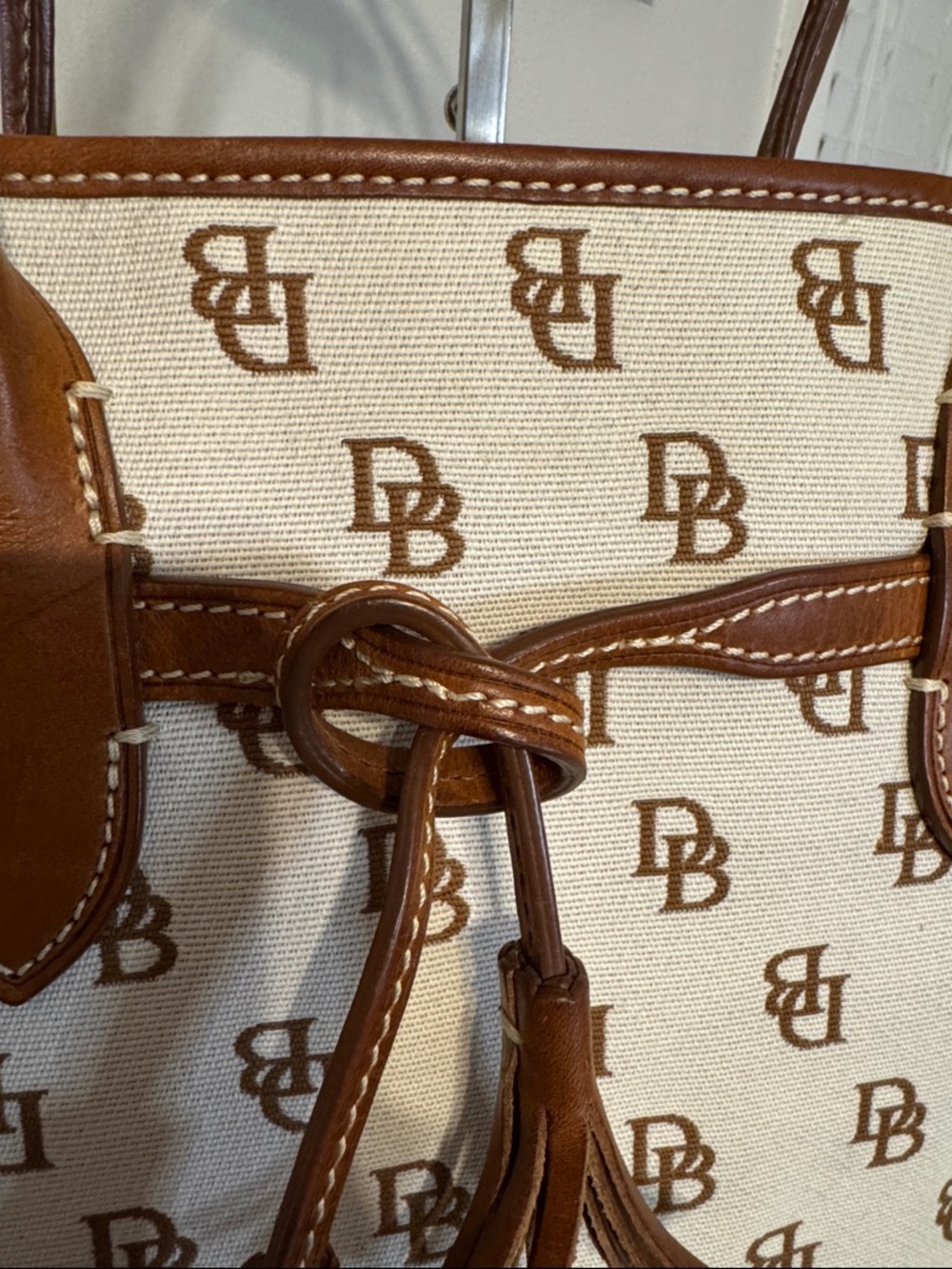 Dooney & Bourke Jenna Monogram Signature Tote Bucket Bag - Picture 3 of 15